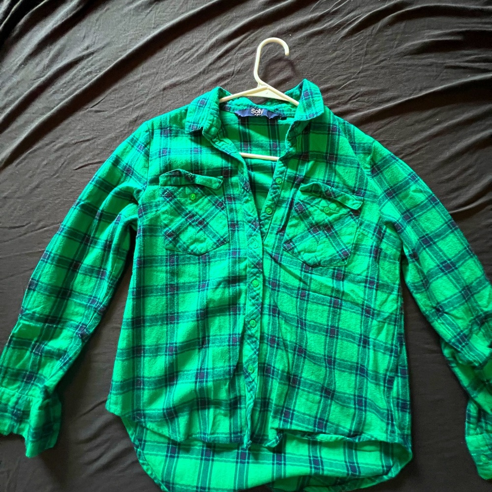Green checker shirt